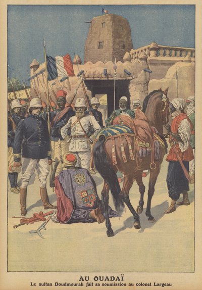 Resa del sultano del Wadai Doudmourrah alle truppe francesi comandate dal colonnello Largeau da French School