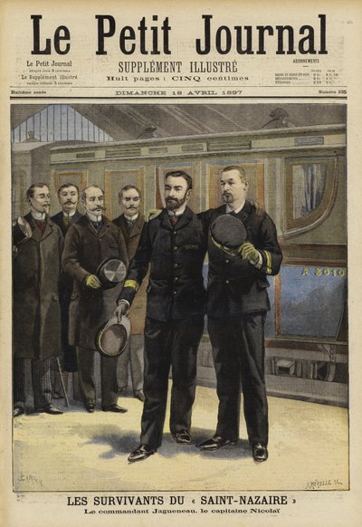 Sopravvissuti al naufragio della Ville de Saint Nazaire, 1897 da French School