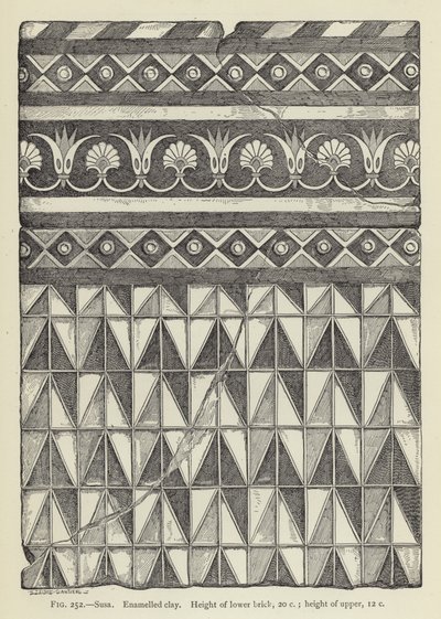 Susa, Argilla smaltata, Altezza del mattone inferiore, 20 cm; altezza del superiore, 12 cm da French School