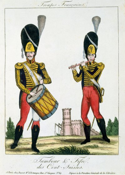 Guardia Svizzera, Tamburino e Suonatori di Flauto, c.1790 da French School