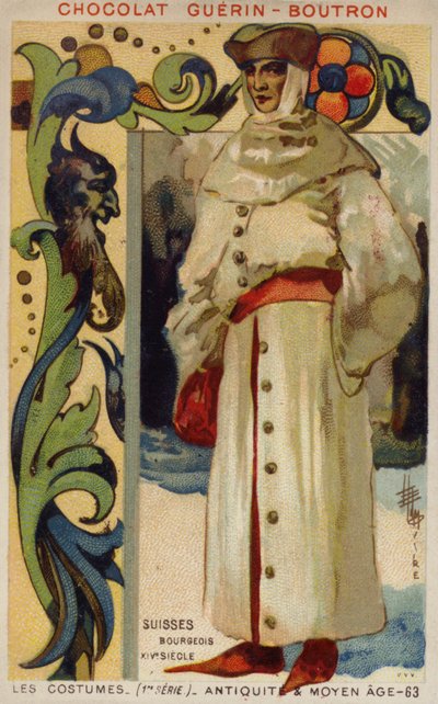 Costume borghese svizzero, XIV secolo da French School