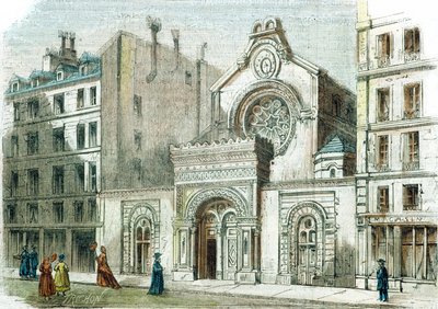 Sinagoga in Rue de la Victoire, Parigi, c.1880 da French School
