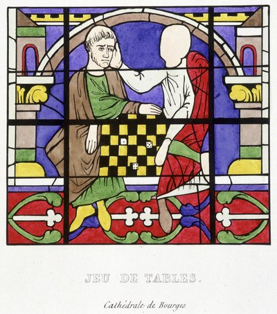Gioco da tavolo. Fac simile di una vetrata del Medioevo in "Histoire de la peinture sur verre" di Ferdinand de Lasteyrie da French School