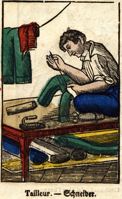 Sarto; Serie sui mestieri, immagine di Epinal del XIX secolo da French School