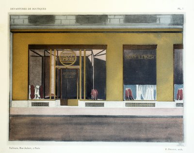 Sarti, Tavola 7, illustrazione da Devantures de Boutiques di Louis-Pierre Sezille, Parigi, 1927 da French School