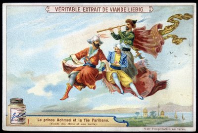 Racconto delle 1001 Notti (Racconti delle Mille e una Notte): Principe Achmed e Fata Paribanu - cromolitografia da French School