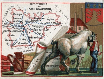 Tarn et Garonne (Tarn-et-Garonne, 82), Midi-Pirenei, Francia. Specialità locali: olio, amido, tulle, lenzuola all