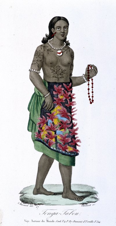 Donna tatuata di Tonga-Tabou - in 