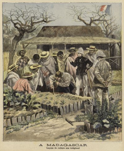 Insegnamento delle tecniche agricole ai nativi, Madagascar, 1897 da French School