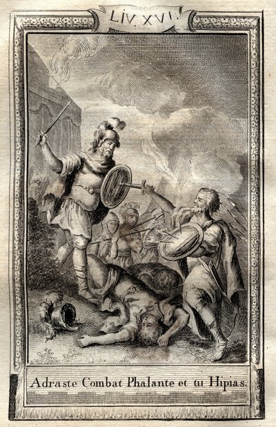 Telemaco supera Ippia - incisione del 1798 di Monnet in 