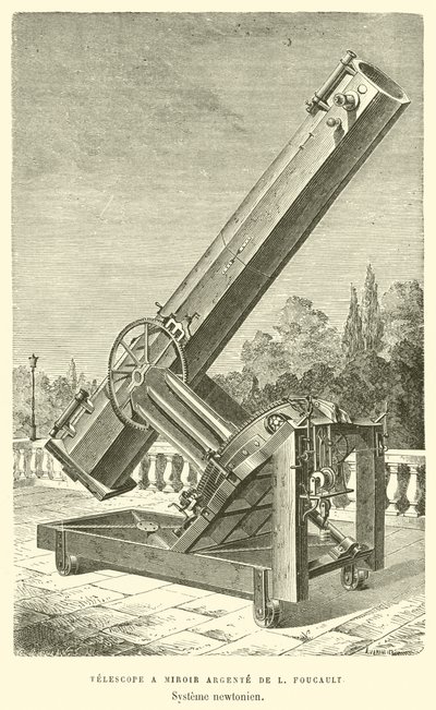 Telescopio a specchio argentato di L Foucault, Sistema newtoniano da French School