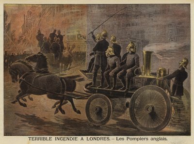Terribile incendio a Londra, 1897 da French School