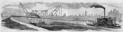 Prova di una draga destinata allo scavo del Canale di Suez. Francia da French School