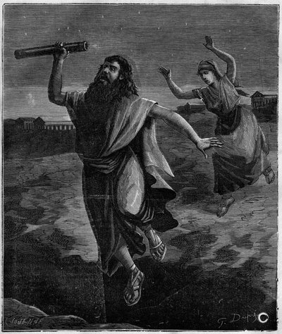 Talete di Mileto matematico e filosofo greco (625 a.C. - 546 a.C.): "Non vide una fossa aperta sotto i suoi piedi e si lasciò cadere" da French School