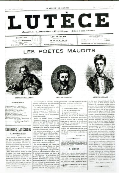 I poeti maledetti, copertina del giornale Lutece, 1884 da French School