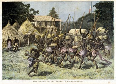 Gli africani Pai-Pi-Bri al Giardino di Acclimatazione - in "Le Petit Journal" del 05/08/1893 (incisione) da French School
