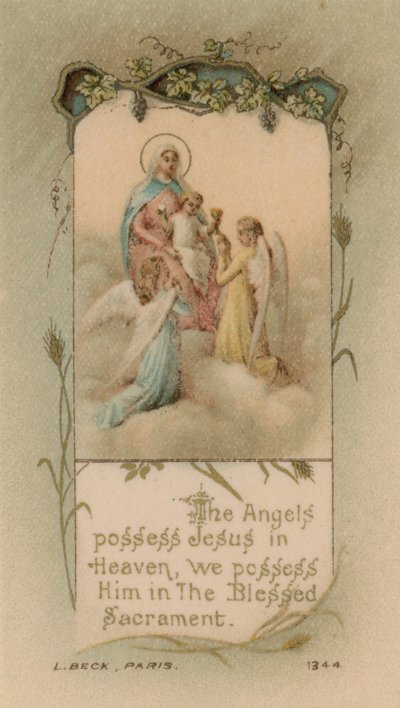 Gli Angeli possiedono Gesù in Cielo, noi Lo possediamo nel Santissimo Sacramento da French School