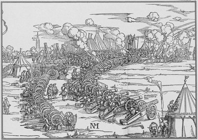 Il parco di artiglieria di Carlo V, 1530 da French School
