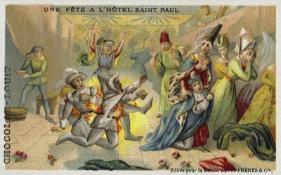 Il Bal des Ardents, Hotel Saint Pol, Parigi, 1393 da French School