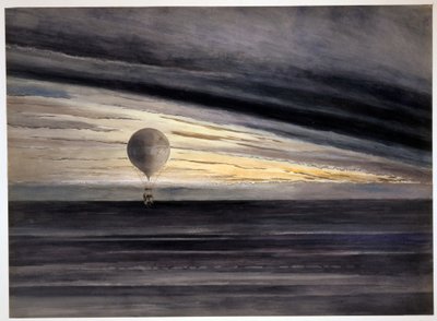 Il pallone, Zénith, durante un volo a lunga distanza da Parigi a Bordeaux a marzo, 1875, pub. 1875-1880 da French School