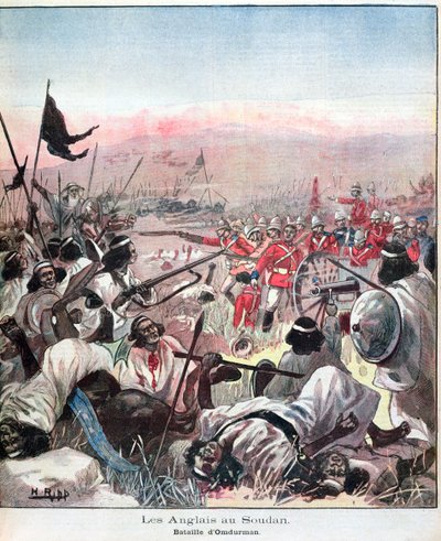 La battaglia di Omdurman, copertina di Lectures Pour Le Dimanche, settembre 1898 da French School