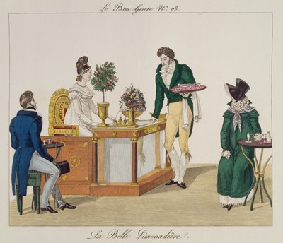 La bella venditrice di limonata, tavola 98 da Le Bon Genre, c.1810 da French School