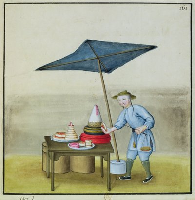 Il venditore di torte, da un libro sui richiami di strada di Pechino, c.1785 da French School