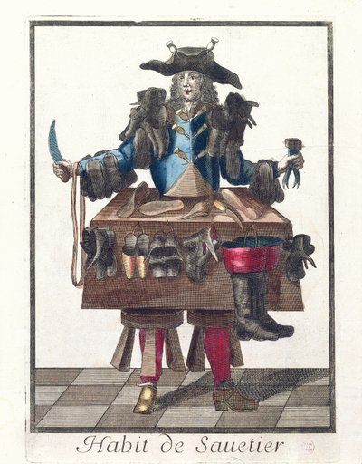 Il calzolaio, un disegno di costume allegorico, dopo un