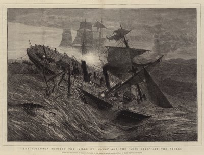 La collisione tra la "Ville du Havre" e la "Loch Earn" al largo delle Azzorre da French School