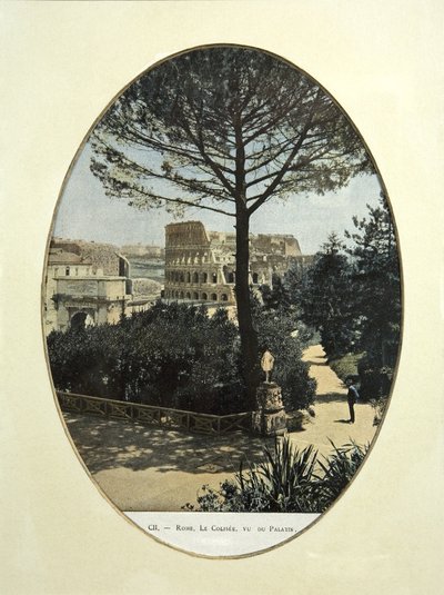 Il Colosseo visto dal colle Palatino a Roma (foto colorata) da French School