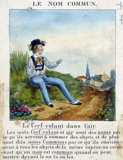 Il Nome Comune (Bambino con un aquilone) - in "Grammatica in Immagini" da French School