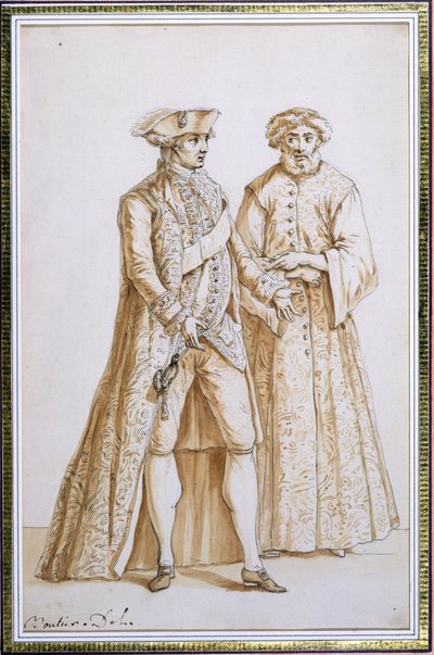 Il Conte di Saint-Priest, ambasciatore di Francia presso la Sublime Porta a Costantinopoli, 1768-84 con il suo dragomanno (interprete) da French School