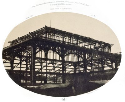 La costruzione del mercato centrale delle Halles, da Revue generale de l