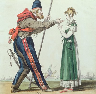 Il cosacco a Parigi, c.1815 da French School