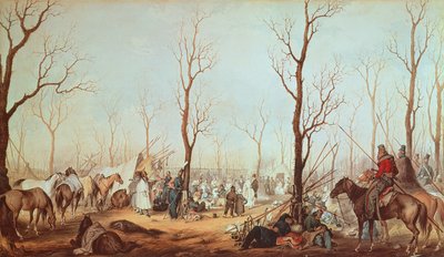 I Cosacchi sugli Champs Elysées, 1815 da French School