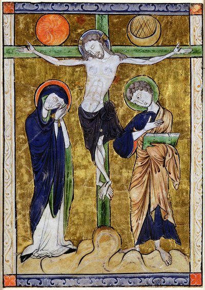 La Crocifissione, da un Salterio, c.1215 da French School