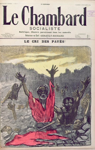 Il grido dei poveri, copertina della rivista Le Chambard Socialiste, 3 febbraio 1894 da French School