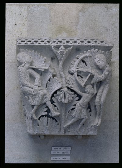 La morte di Caino, capitello originale dalla navata della cattedrale da French School