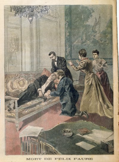 La morte di Felix Faure (1841-99) da Le Petit Journal, 26 febbraio 1899 da French School