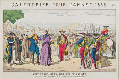 La morte di Massimiliano, imperatore del Messico, 19 giugno 1867 da French School