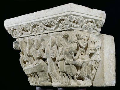 La morte di San Giovanni Battista, rilievo da un capitello da French School