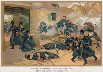 La morte del conte de Dampierre durante i combattimenti a Bagneux da French School