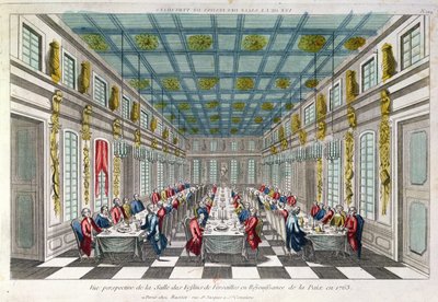 La Sala da Pranzo a Versailles nel 1763 da French School