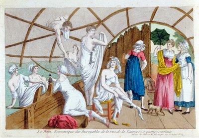 I Bagni Economici degli Incroyables a Rue de la Tannerie, Parigi, c.1800 da French School