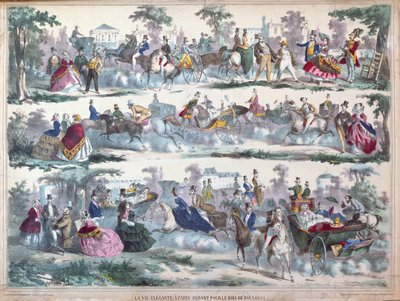 La vita elegante a Parigi - Partenza per il Bois de Boulogne, c.1860 da French School