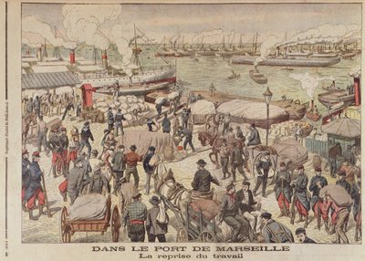 La fine dello sciopero a Marsiglia, illustrazione da Le Petit Journal, 23 ottobre 1904 da French School