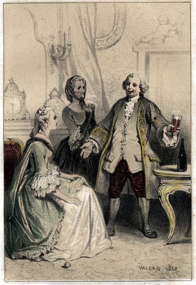 Il comico inglese David Garrick (1717-1779), travestito da cocchiere, irrompe in una duchessa desiderosa di lui per cercare di ragionarla e convincerla dell