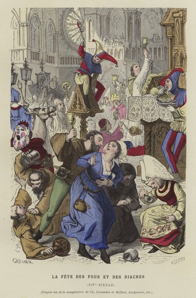 La Festa dei Folli e dei Diaconi, XIV secolo da French School
