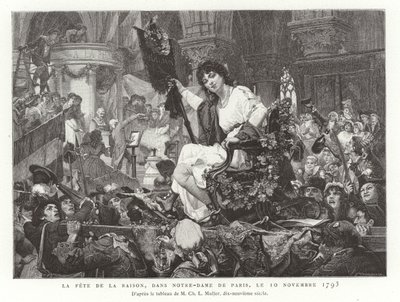 La Festa della Ragione a Notre Dame de Paris, 10 novembre 1793 da French School