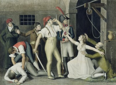La Devozione Filiale ed Eroica di Mademoiselle de Sombreuil nel settembre 1792, c.1800 da French School